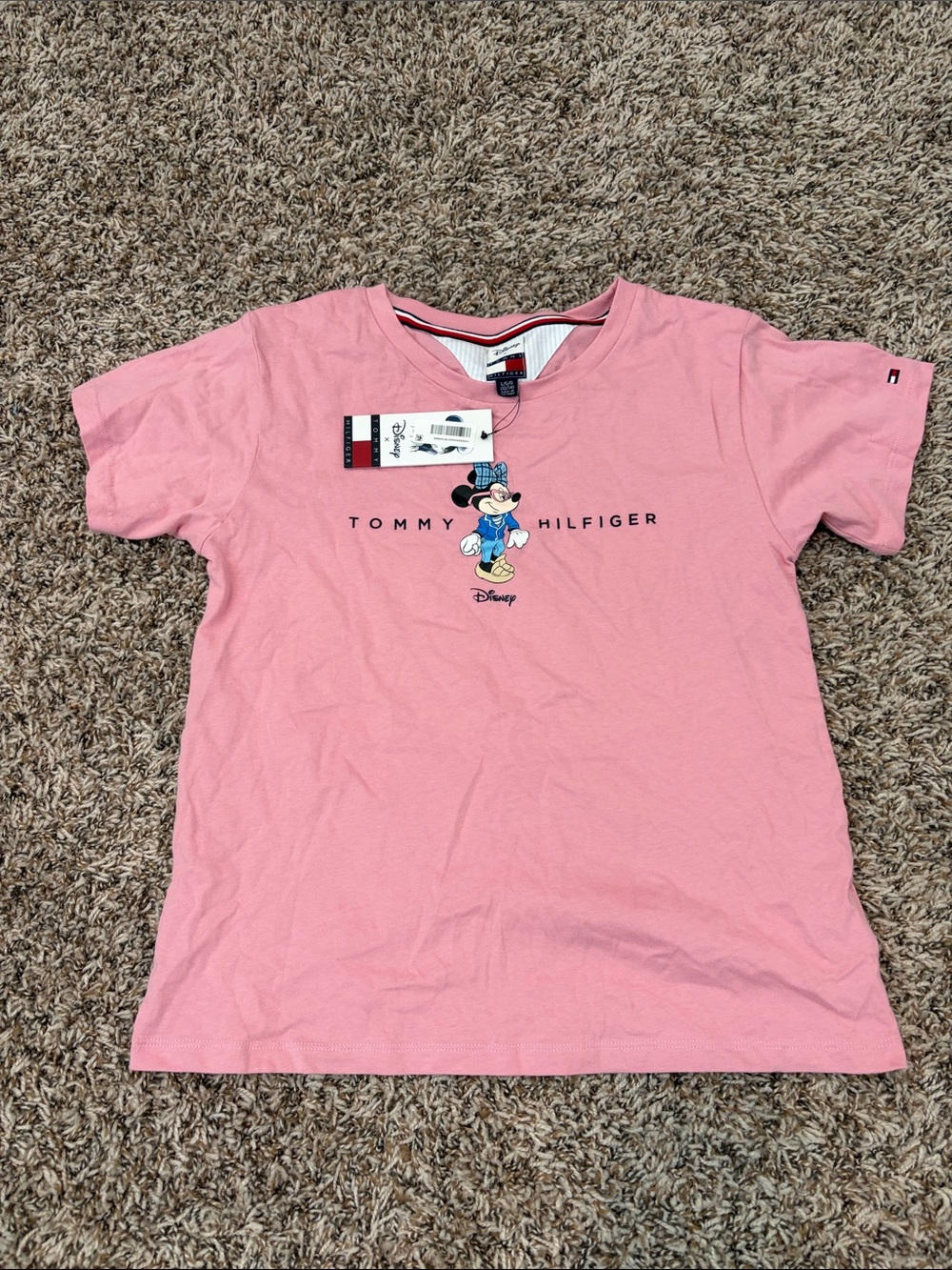 Tommy Hilfiger Girls Pink Mickey Mouse Short Sleeve Tee